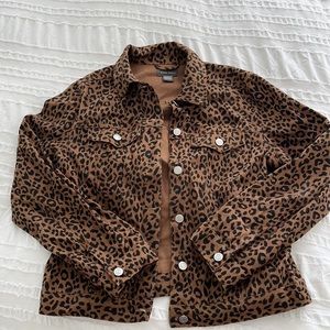 Leopard print denim jack | Sans Souci | size large | good as new!
